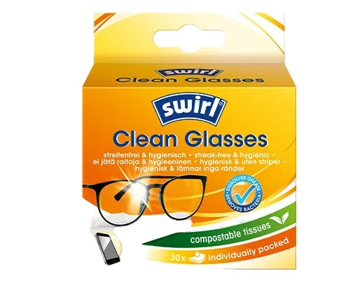 Swirl clean glass